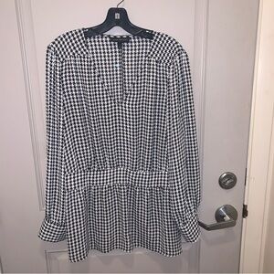 Lane Bryant Women’s Black and White Babydoll Size 20 Roll Tab Sleeves